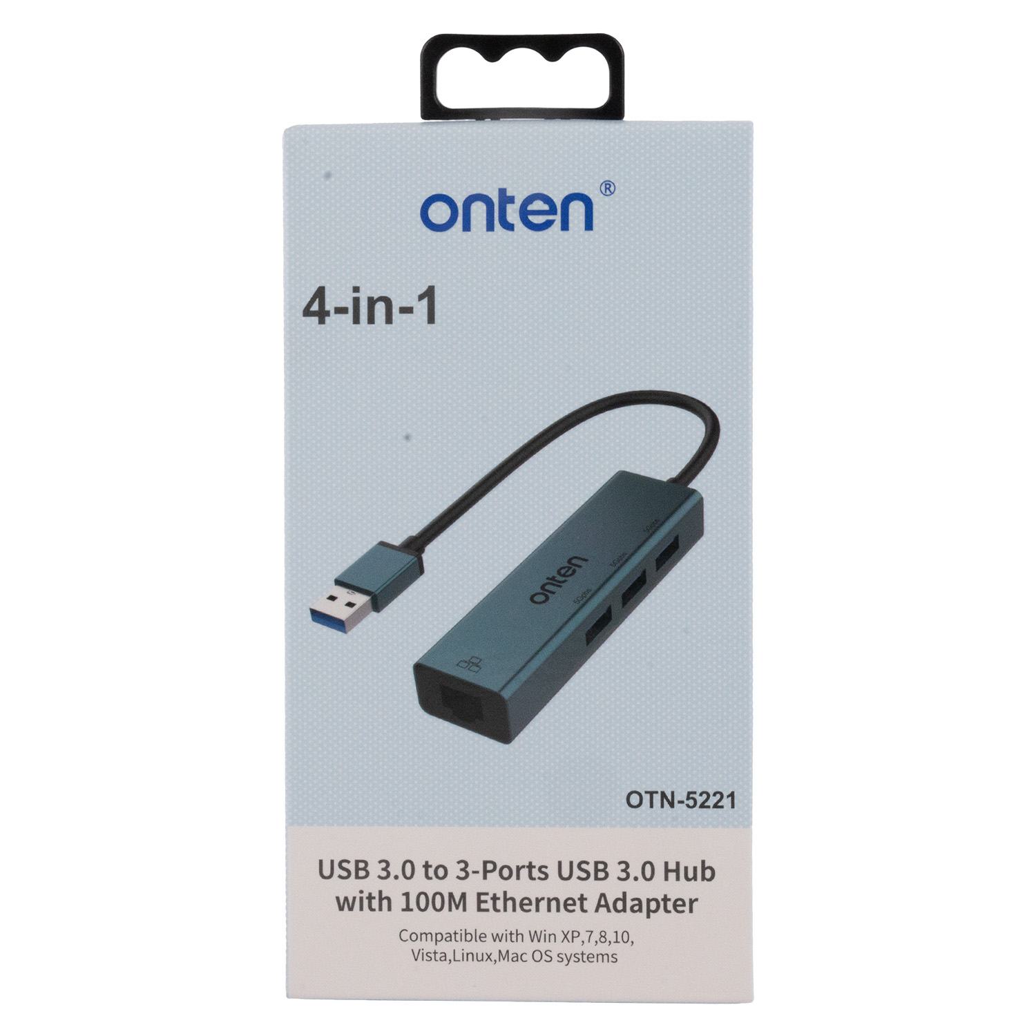 ONTEN 4-in-1 USB Hub with Ethernet Adapter (OTN-5221)