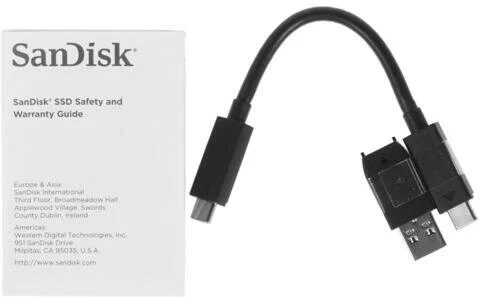 1 ТБ Внешний SSD SanDisk Extreme Portable V2, USB 3.2 Gen 2 Type-C, черный